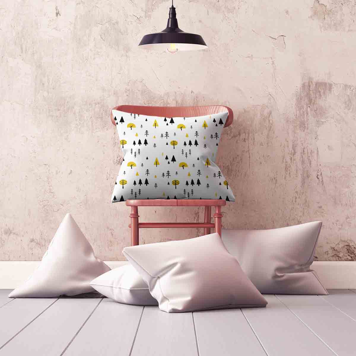 Almohada de salud con árboles amarillos