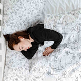 Juego de ropa de cama con manta terapéutica Boho flores