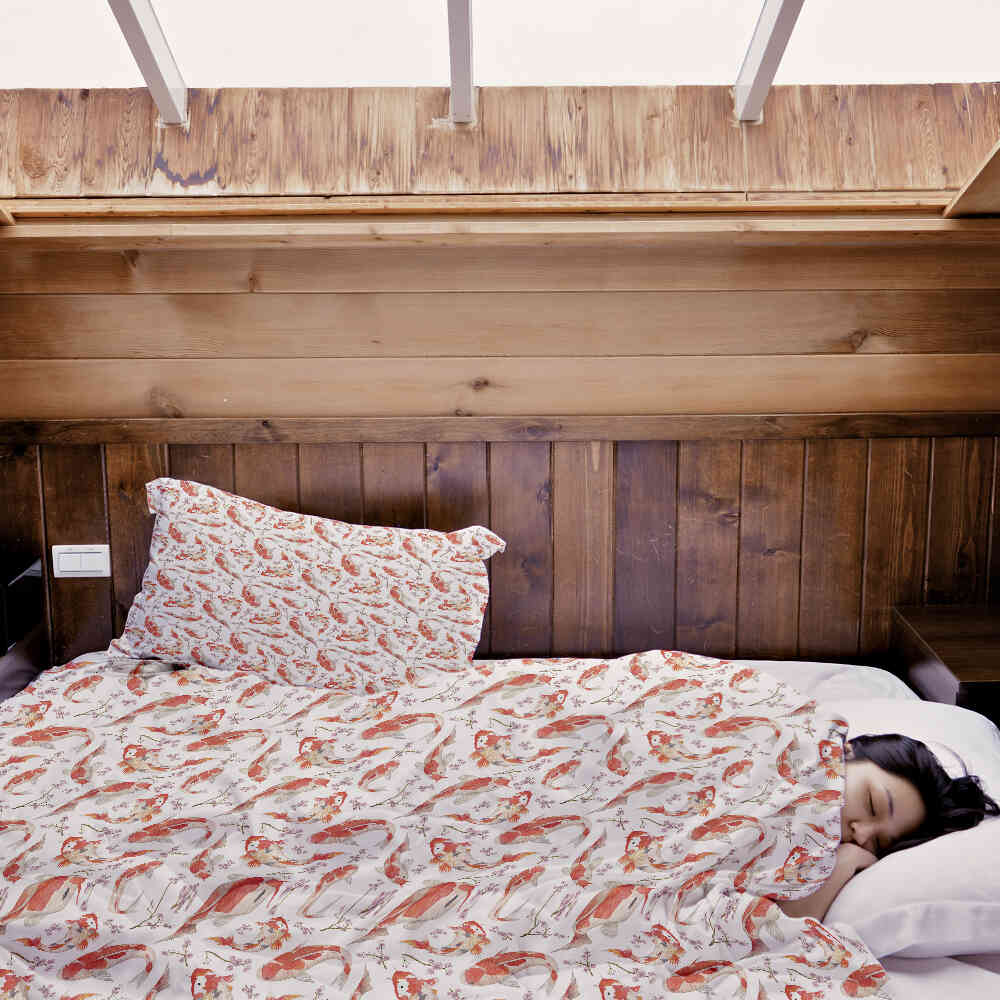Set de ropa de cama con manta terapéutica Karpfen naranja