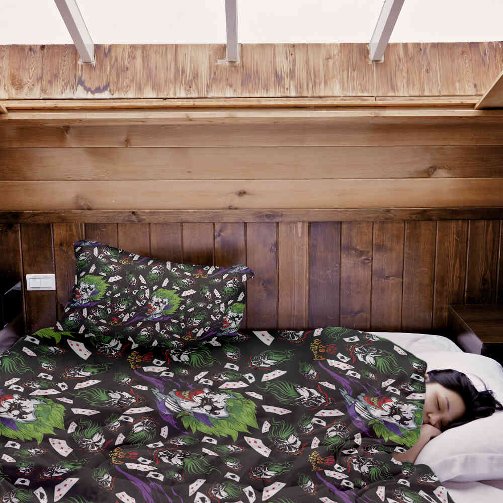 Set de ropa de cama con manta terapéutica Joker colorido