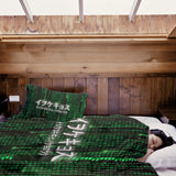 Set de ropa de cama con manta terapéutica verde The Matrix