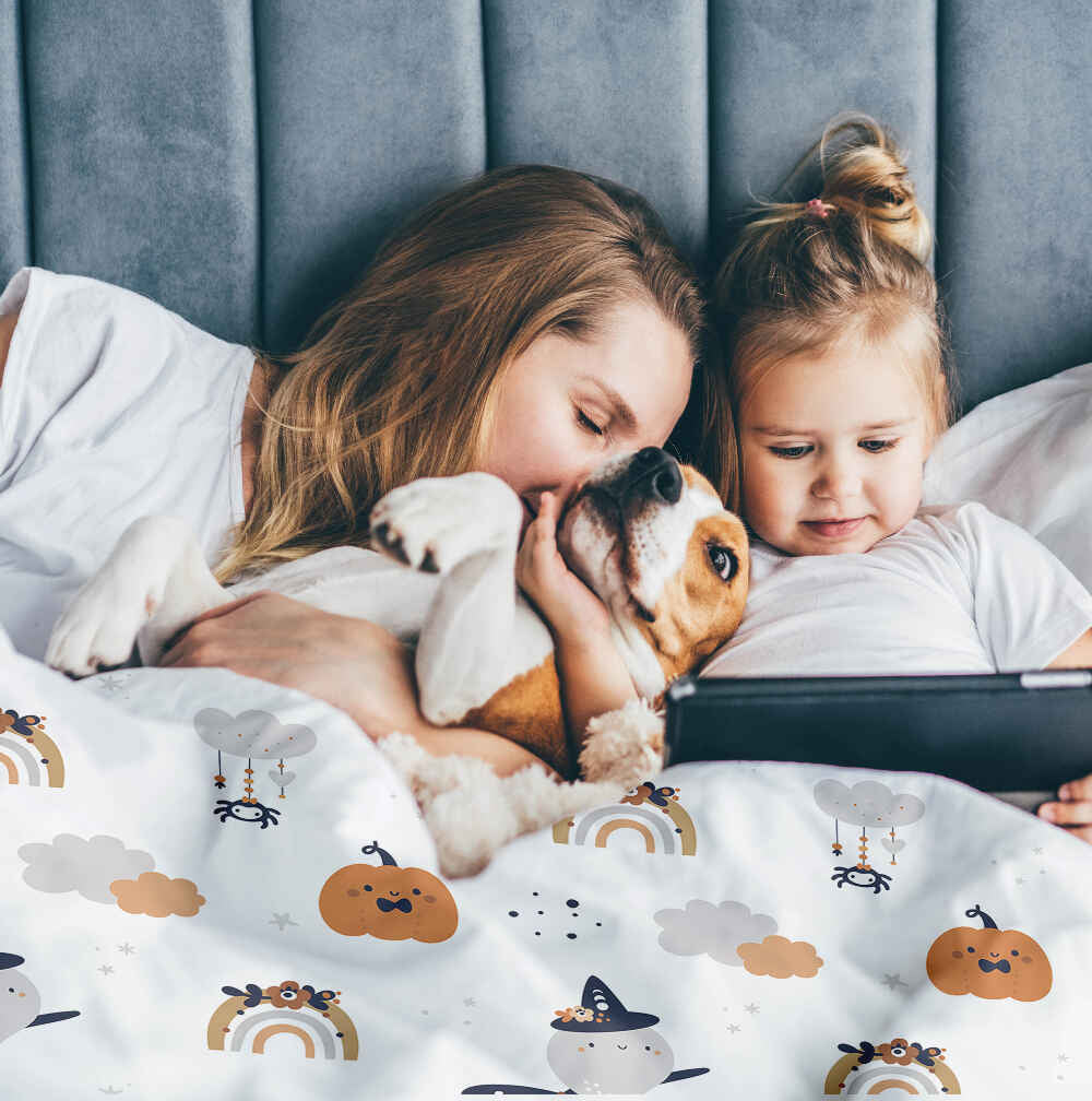 Manta terapéutica original - Funda de algodón blanca otoño