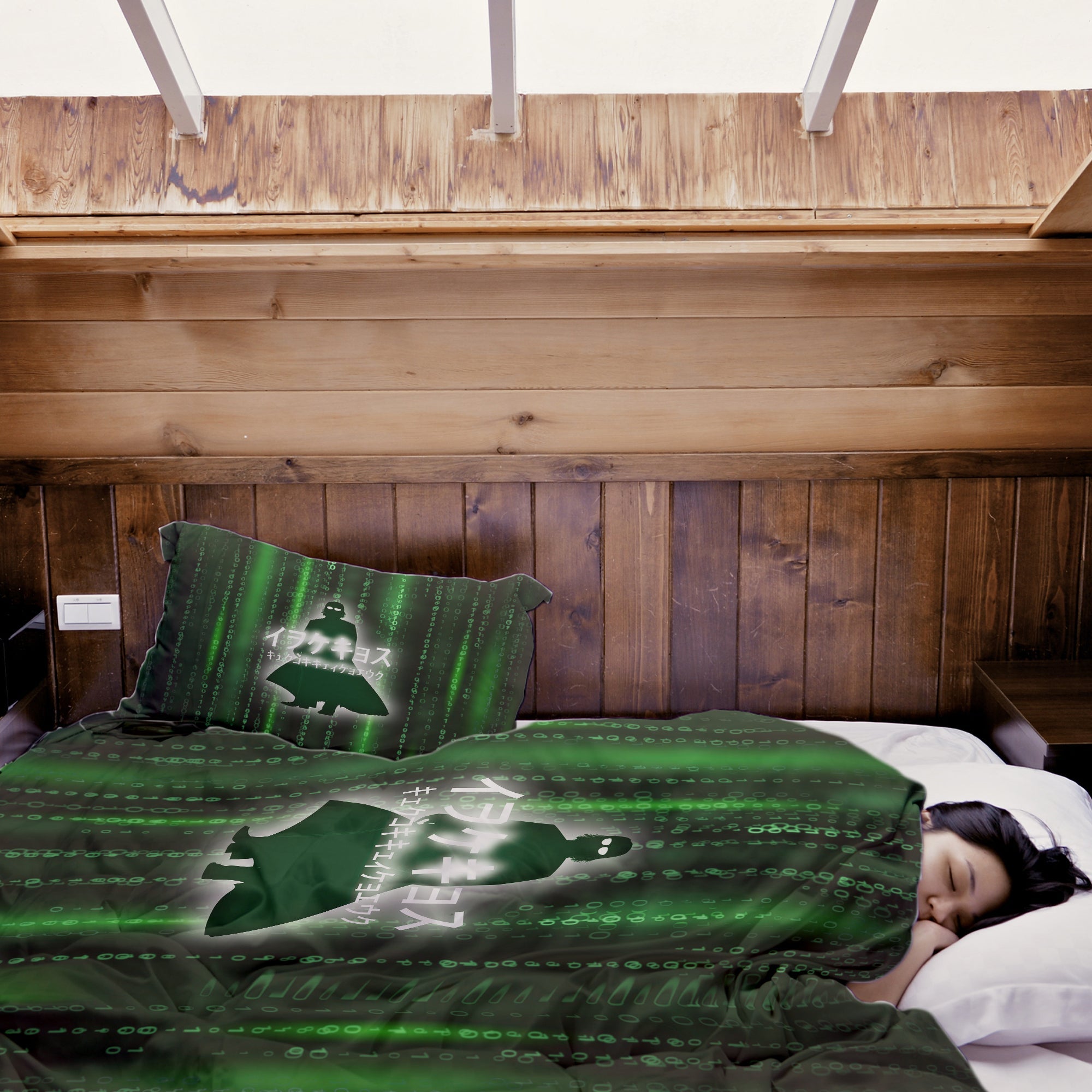 Set de ropa de cama con manta terapéutica verde Matrix II