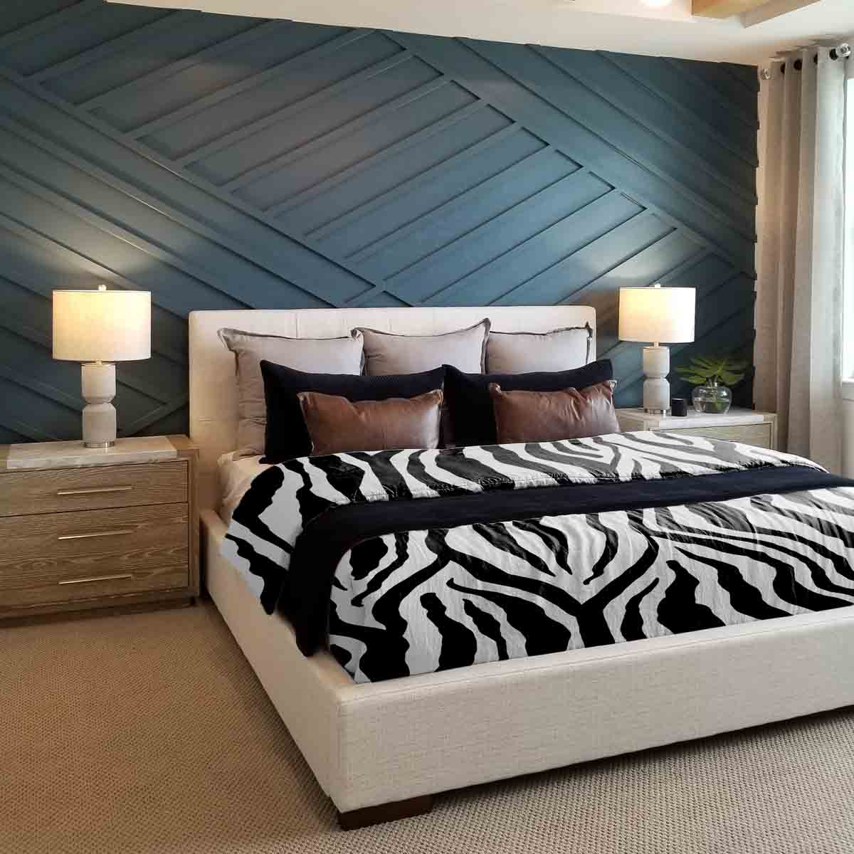 Set de ropa de cama con manta terapéutica estampado de cebra