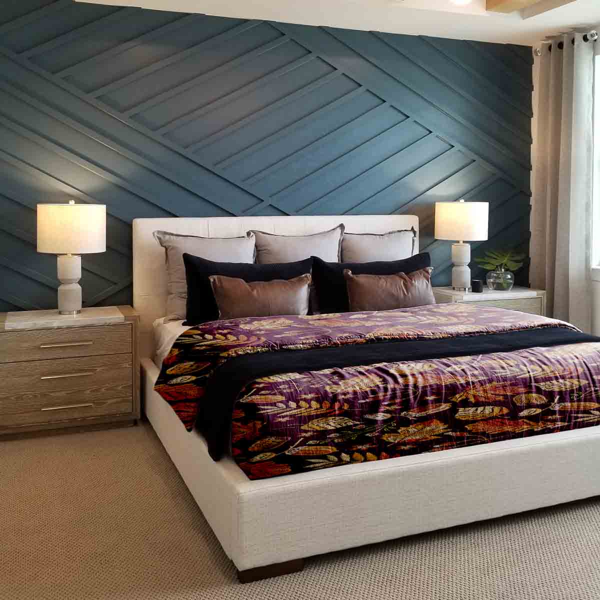 Set de ropa de cama con mantas terapéuticas hojas otoñales marrones