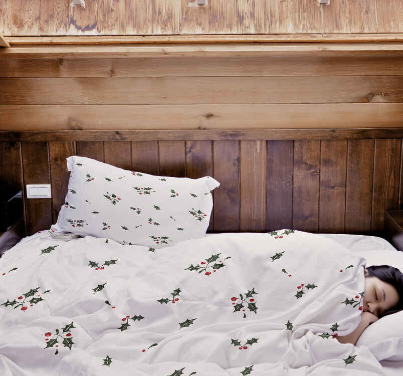 Juego de ropa de cama con manta terapéutica blanco muérdago