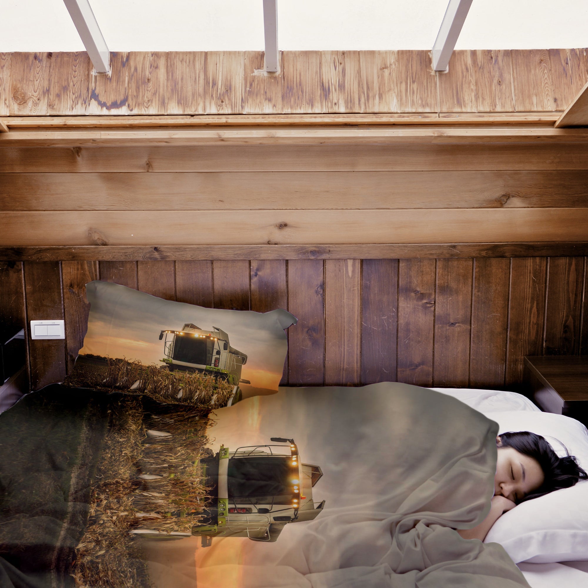 Juego de ropa de cama con manta terapéutica marrón Dreschmaschine