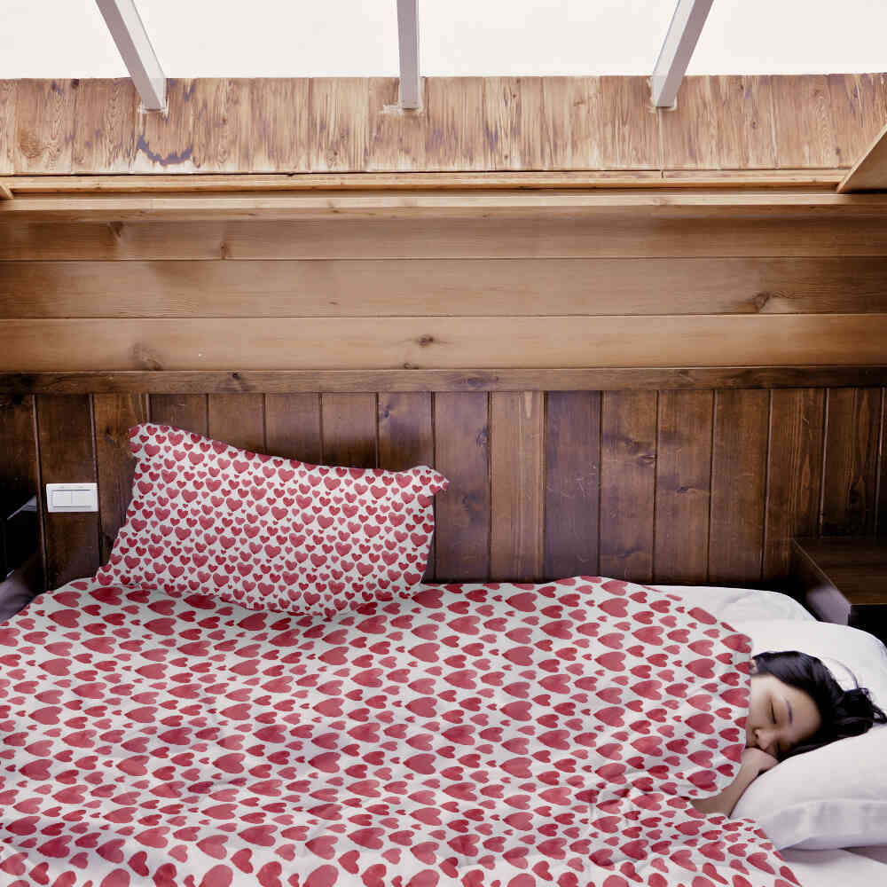 Juego de ropa de cama con mantas terapéuticas Corazones rojos