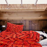 Juego de ropa de cama con manta terapéutica rojo tabletas