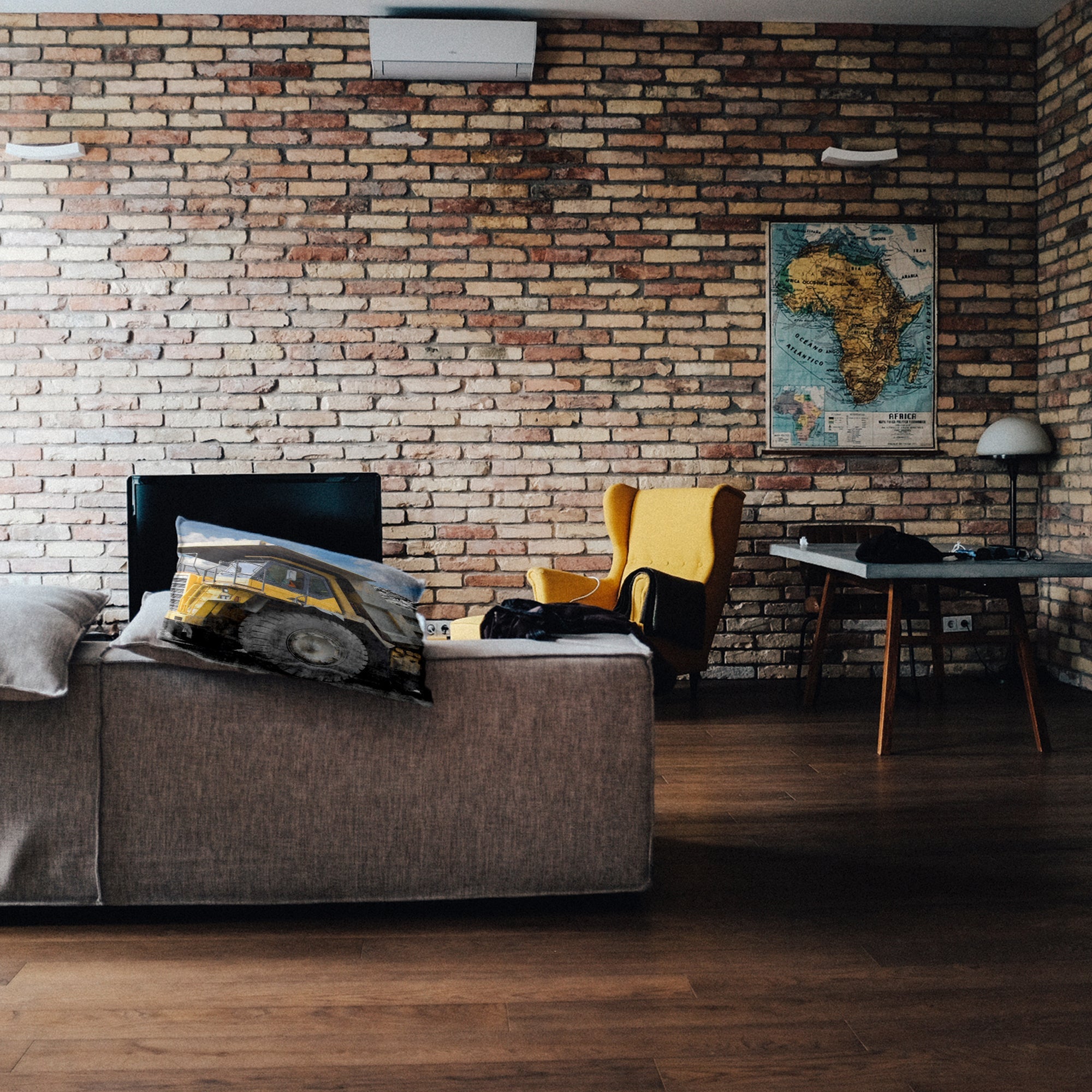 Almohada de salud Camión amarillo