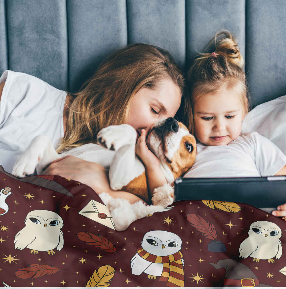 Set de ropa de cama con manta terapéutica marrón Hedwig