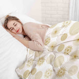 Juego de ropa de cama con manta terapéutica y adornos navideños dorados