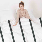 Juego de ropa de cama con manta terapéutica blanca con rayas negras