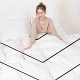 Set de ropa de cama con manta terapéutica blanca con zigzag negro