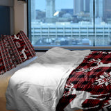 Set de ropa de cama con manta terapéutica de cuadros con reno