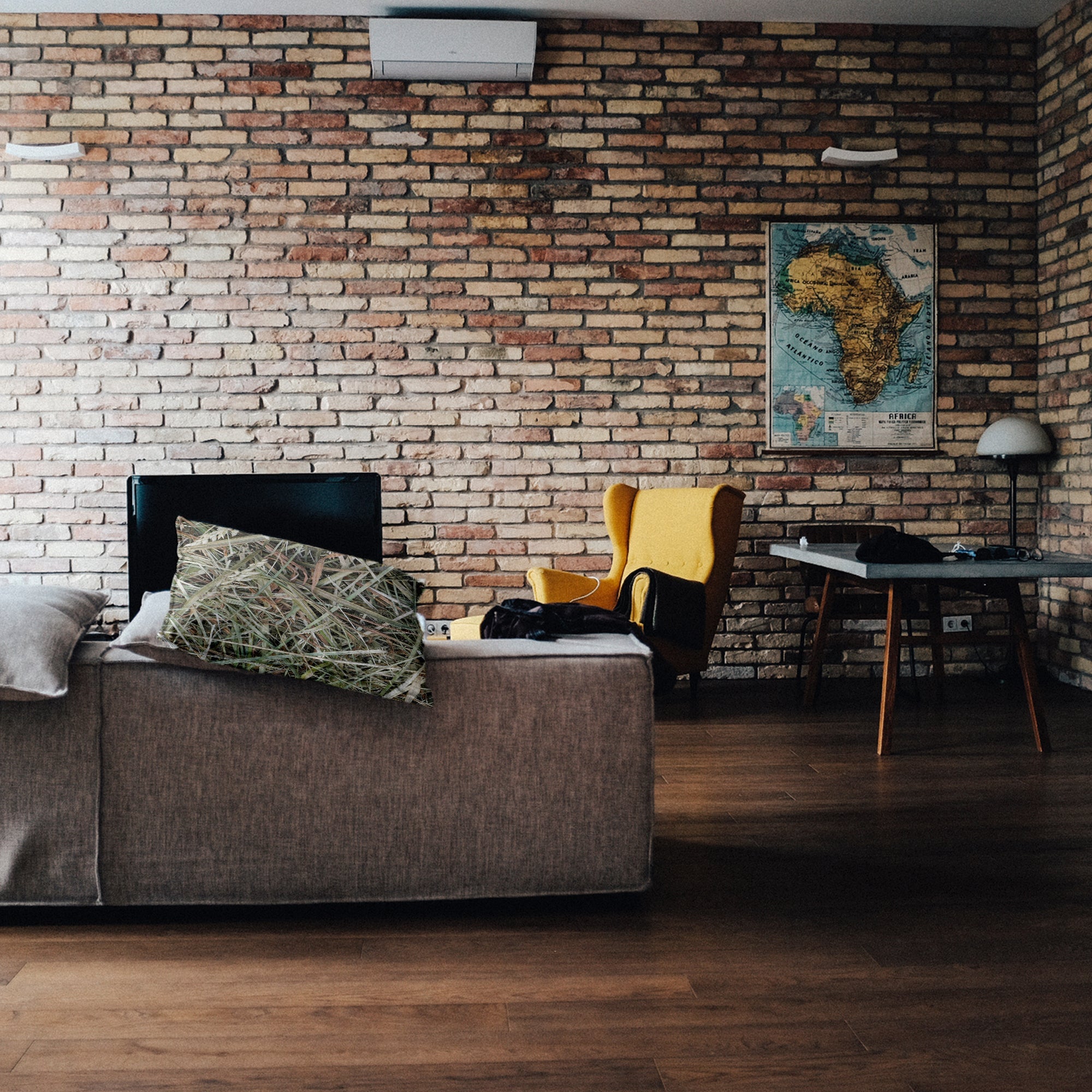 Almohada de salud blanca con paja