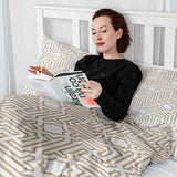 Juego de ropa de cama con mantas terapéuticas beige con formas