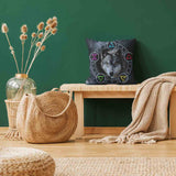Almohada de salud gris con lobo