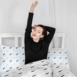 Juego de ropa de cama con manta terapéutica blanca con rayas cortas