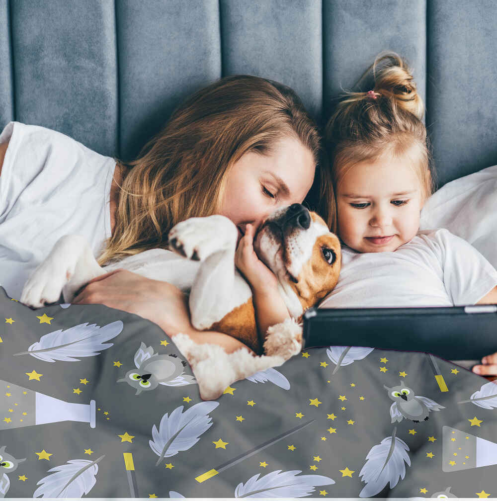 Juego de ropa de cama con manta terapéutica negro varita mágica