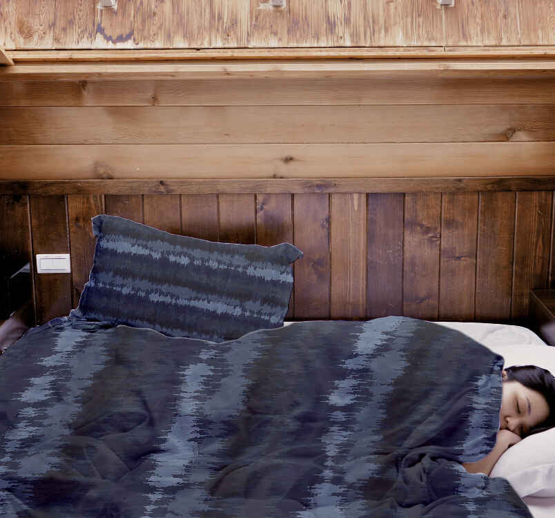 Set de ropa de cama con manta terapéutica ondas sonoras azules