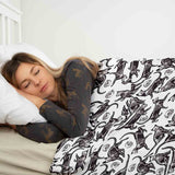 Set de ropa de cama con manta terapéutica Halloween Gato