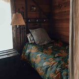 Set de ropa de cama con manta terapéutica verde con ardilla