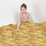 Juego de ropa de cama con mantas terapéuticas naranja con tractores