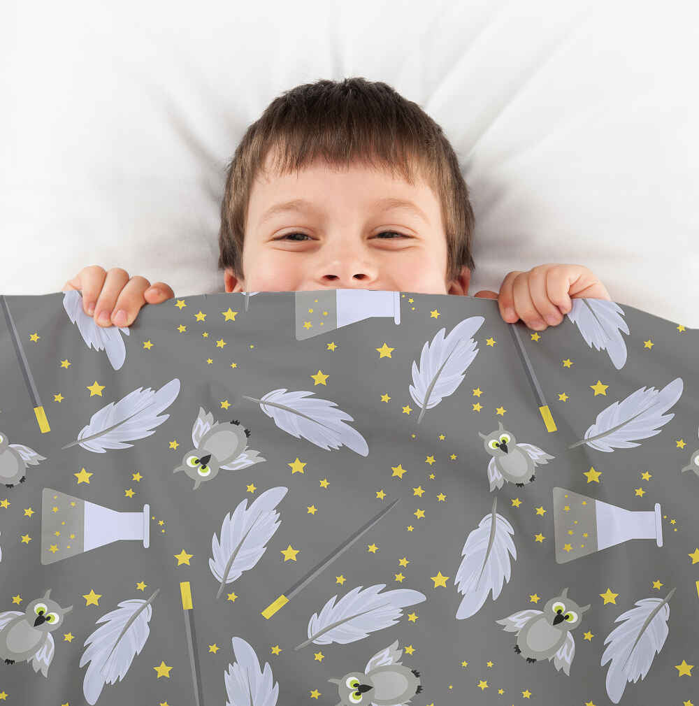 Juego de ropa de cama con manta terapéutica negro varita mágica