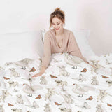 Juego de ropa de cama con manta terapéutica blanco animales tiernos