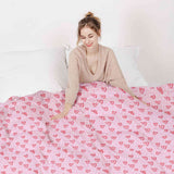 Manta terapéutica original - Funda de algodón rosa con corazones rojos