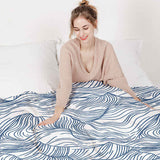 Manta terapéutica original - Funda de algodón con ondas en azul