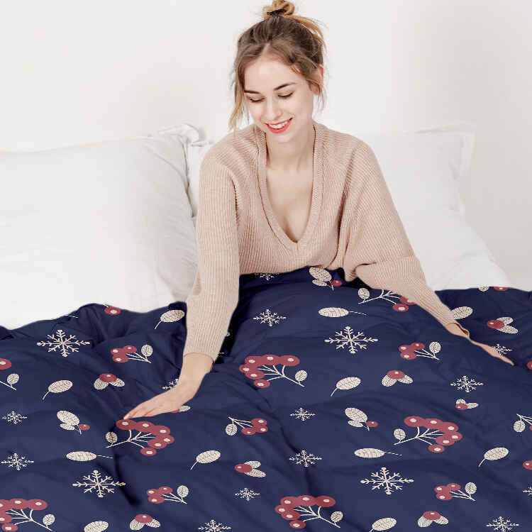 Set de ropa de cama y manta terapéutica azul grosella roja