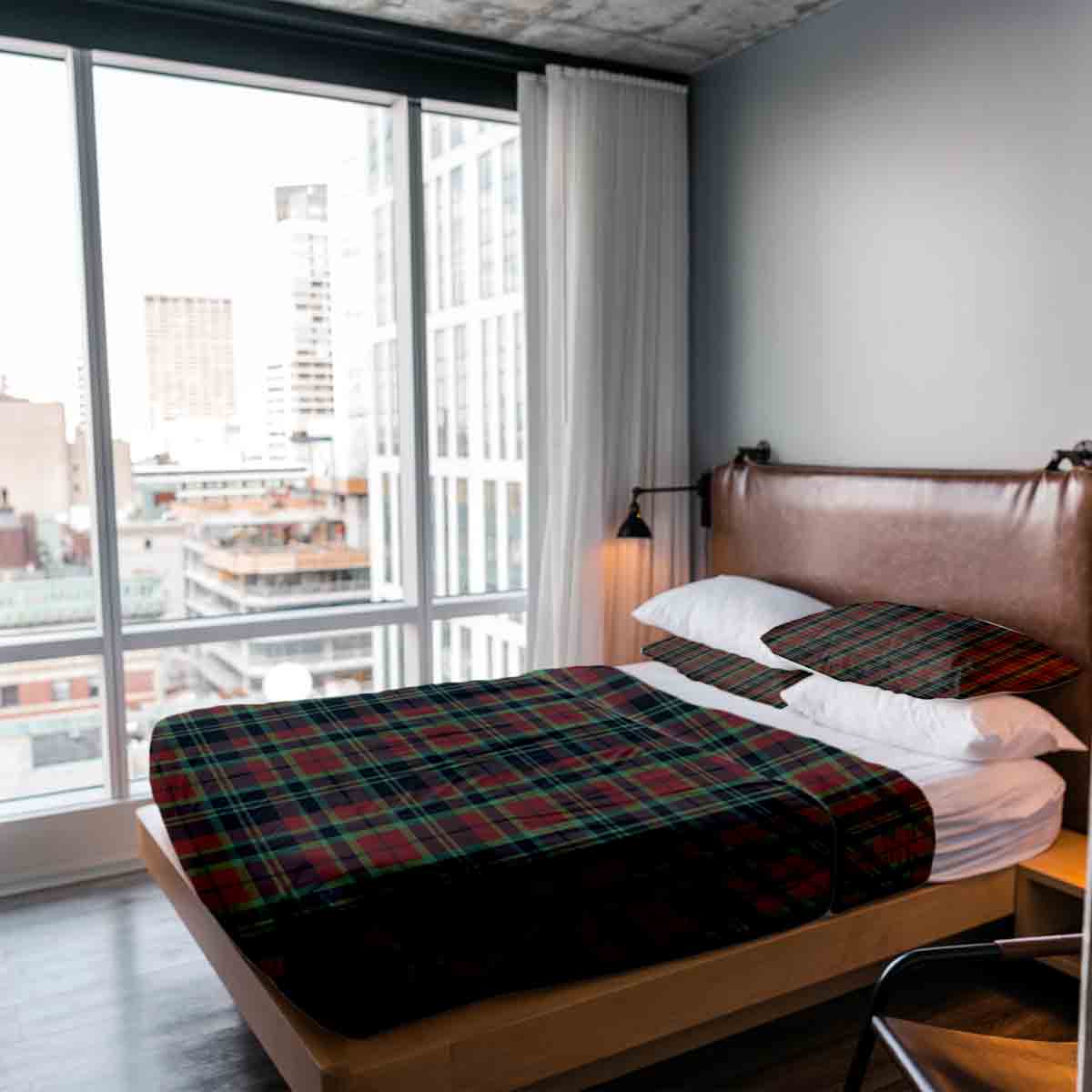 Set de ropa de cama con manta terapéutica y cuadro navideño