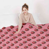 Manta terapéutica original - Funda de algodón rosa con fresas