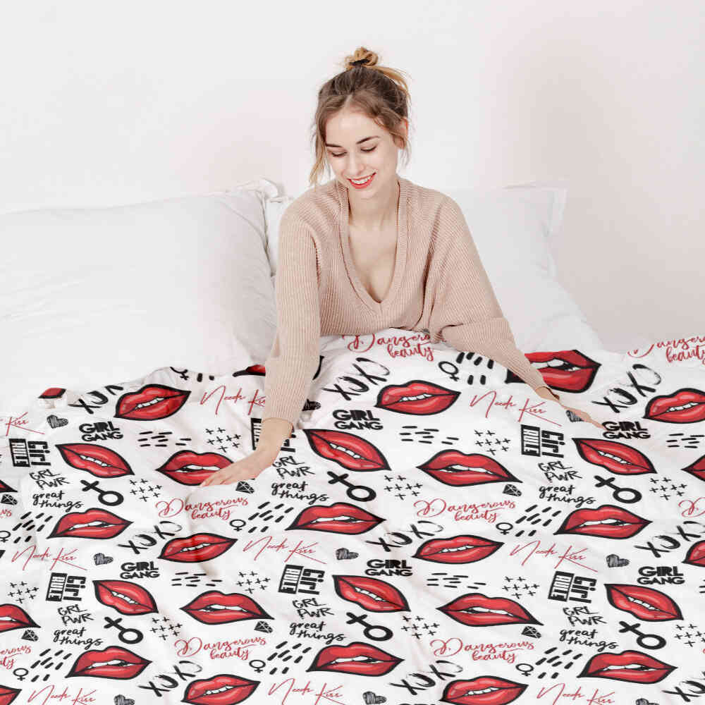 Juego de ropa de cama con manta terapéutica XOXO