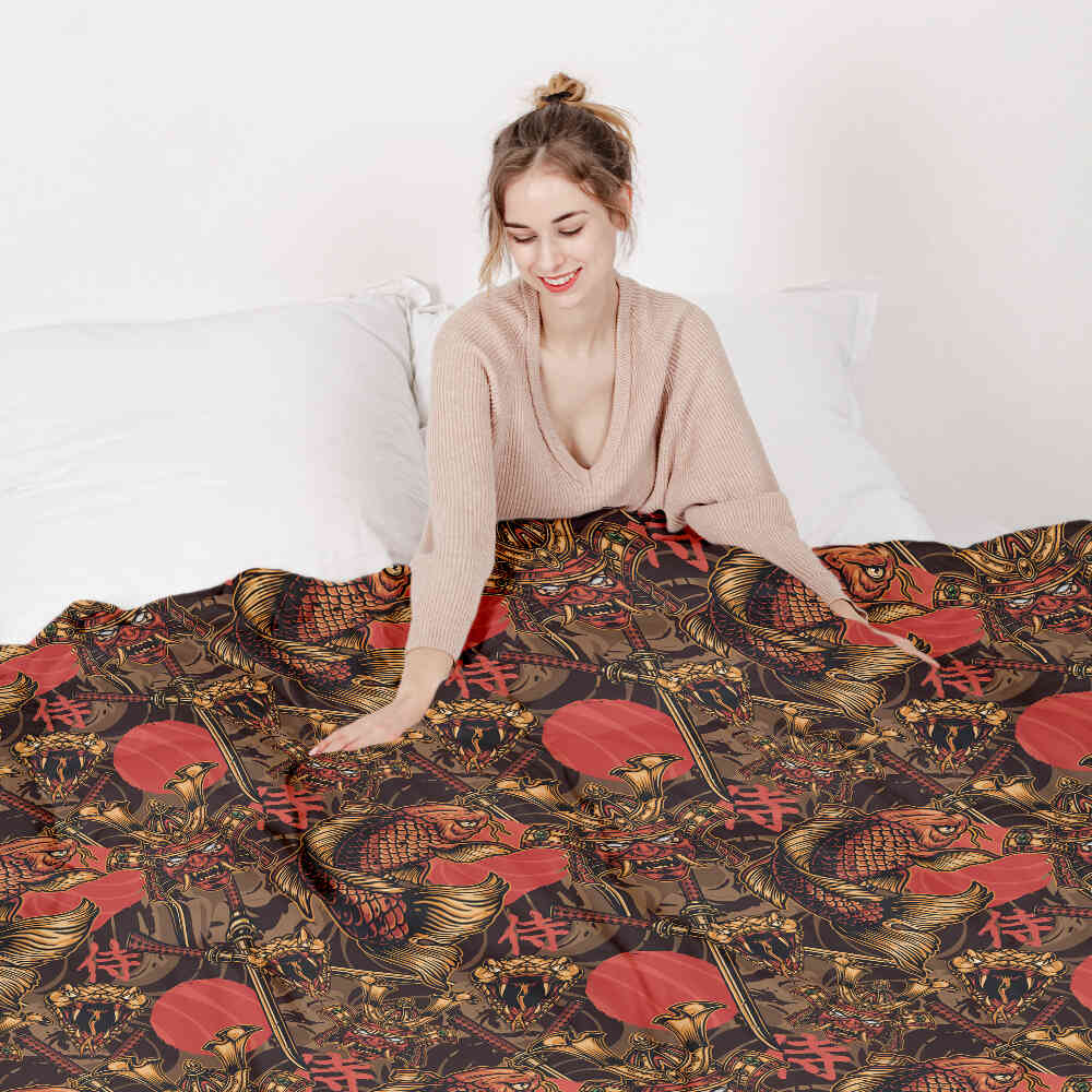 Set de ropa de cama con manta terapéutica de combate chino