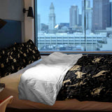 Juego de ropa de cama con manta terapéutica negro constelaciones
