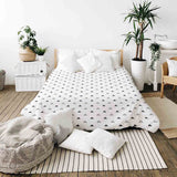 Juego de ropa de cama con manta terapéutica blanca con triángulos negros