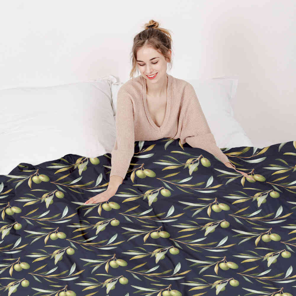 Set de ropa de cama con manta terapéutica de olivo