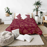 Set de ropa de cama con manta terapéutica roja con divertidos motivos navideños