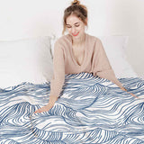 Juego de ropa de cama con manta terapéutica ondas en azul