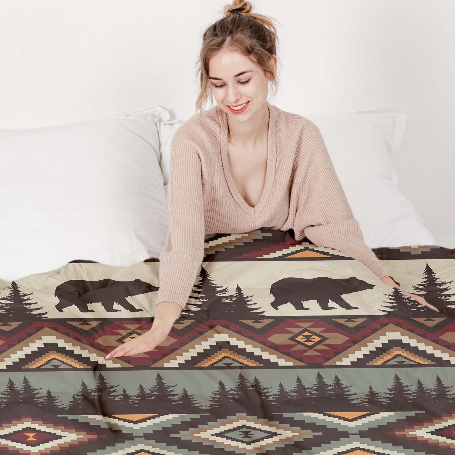 Manta terapéutica original - Funda de algodón marrón Noruega