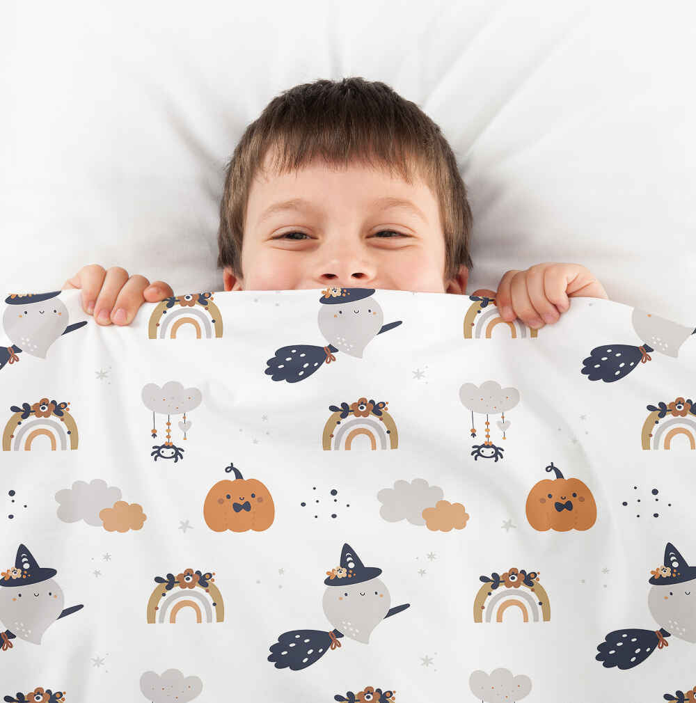 Manta terapéutica original - Funda de algodón blanca otoño