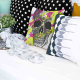 Almohada de salud calavera colorida