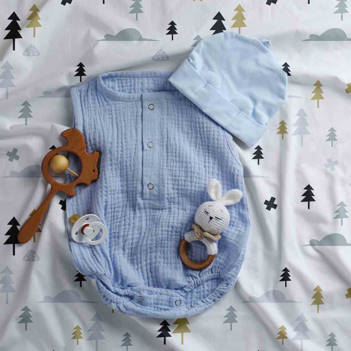 Set de ropa de cama con manta terapéutica bosque gris