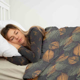 Juego de ropa de cama con manta terapéutica motivo de hoja otoñal