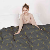 Juego de ropa de cama con manta terapéutica gris con trigo