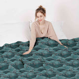 Set de ropa de cama con manta terapéutica ondas turquesa-verde
