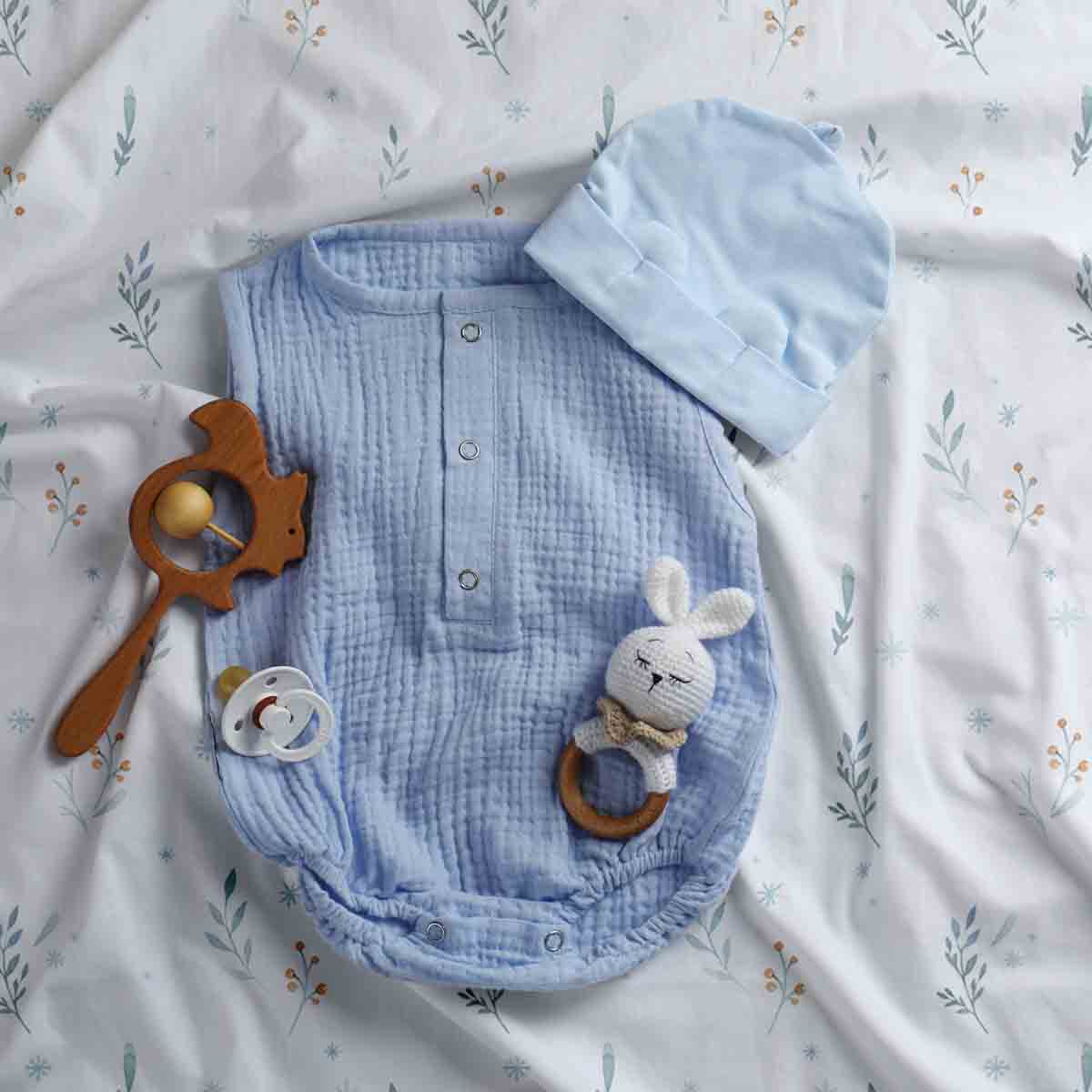 Set de ropa de cama con manta terapéutica blanca con flores de primavera
